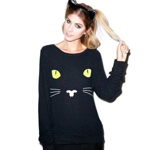 ❌SOLD❌ Wildfox Black Cat Baggy Beach Jumper